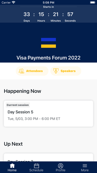Visa Events Screenshot