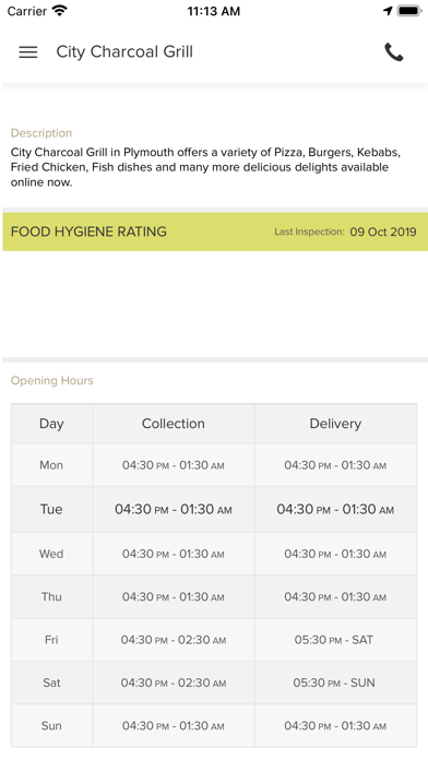 City Charcoal Grill Screenshot