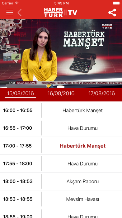 Haberturk TV HD Screenshot