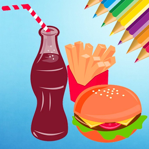 Food Coloring Book for kids - Drawing free game icon