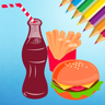 Food Coloring Book for kids - Drawing free game icon