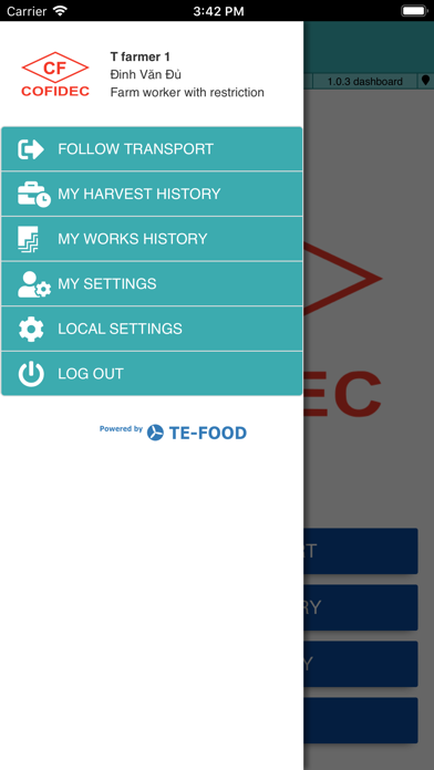 TE-FOOD International B2B App Screenshot