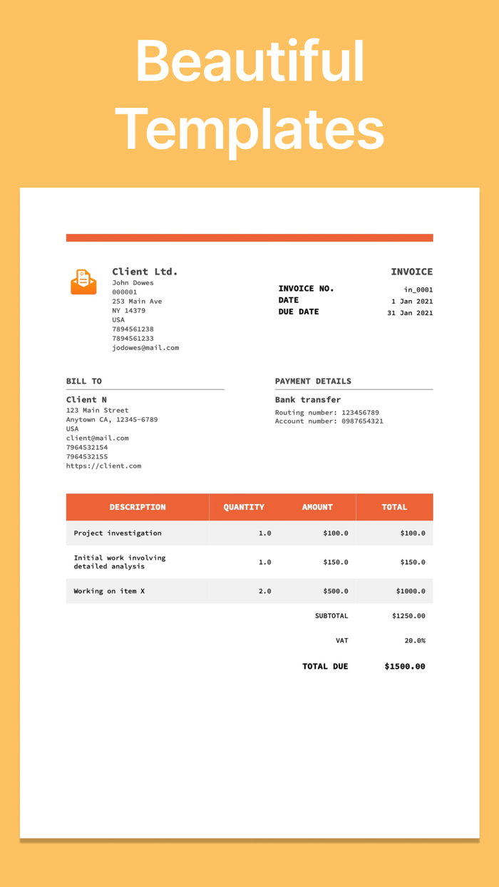 Invoice maker Quote builder