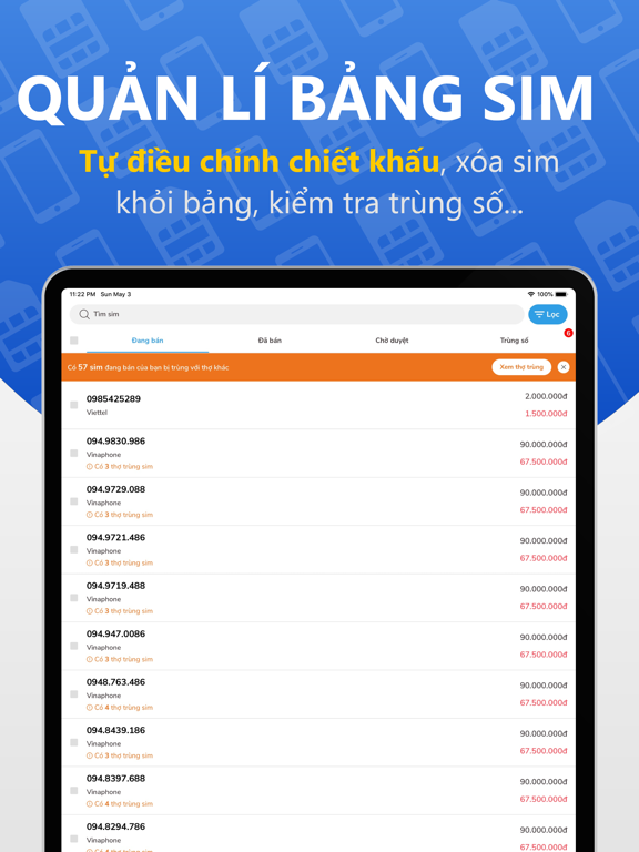 Appsim - Mua bán sim số đẹp iPad screenshot 6 - Shopping app