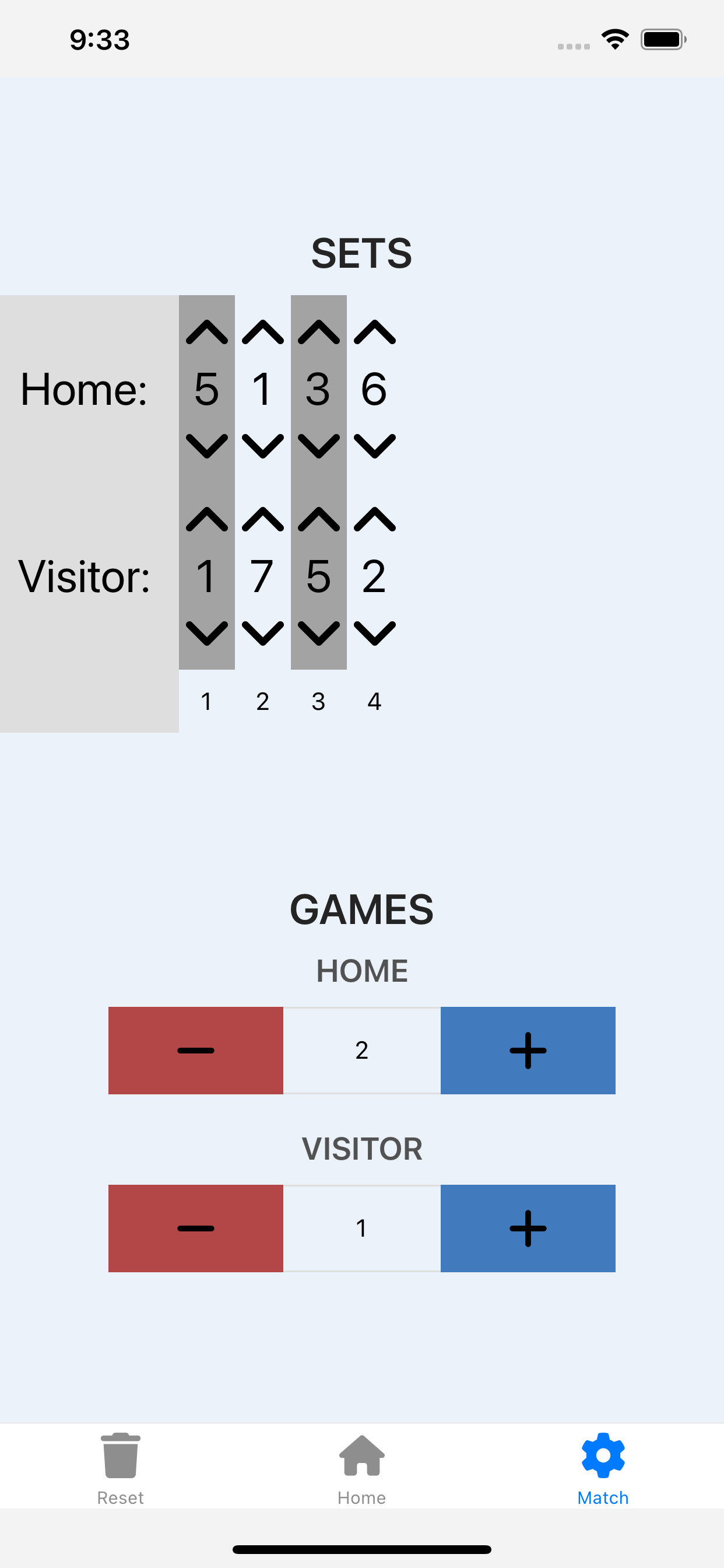 Tennis Tally Scoring