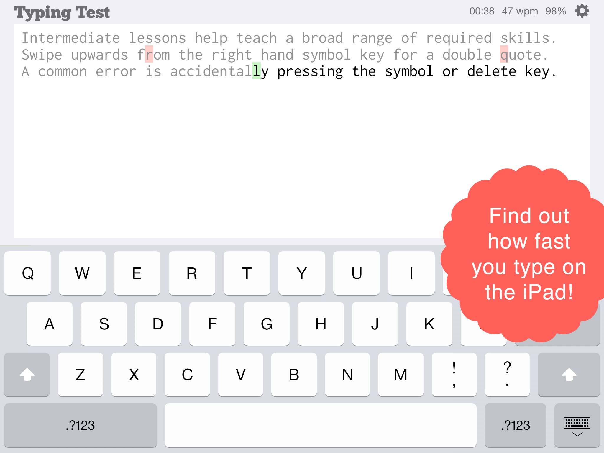 TapTyping - typing trainer screenshot 2