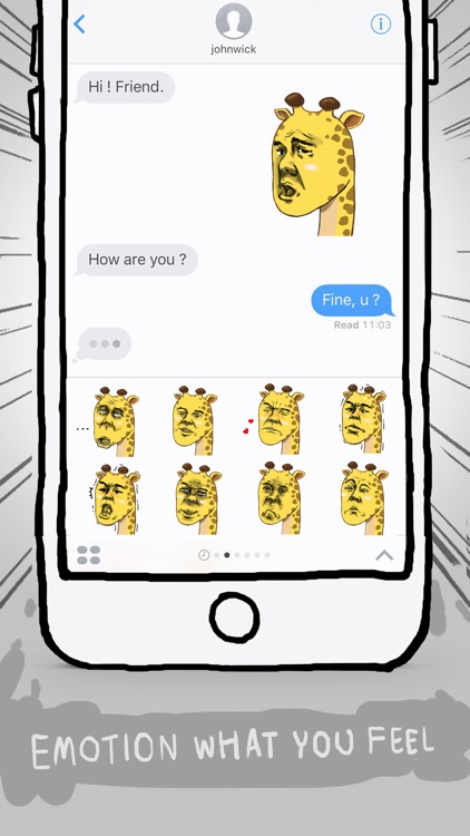Jookgru Giraffe Cartoon Stickers for iMessage