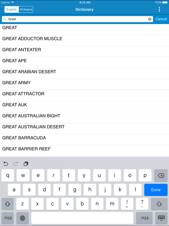 Screenshot #4 pour English to Afrikaans Offline Dictionary