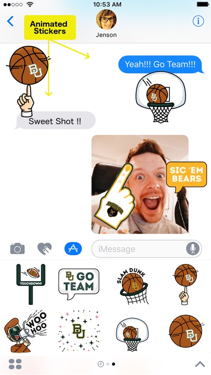 Baylor University Animated+Stickers for iMessage