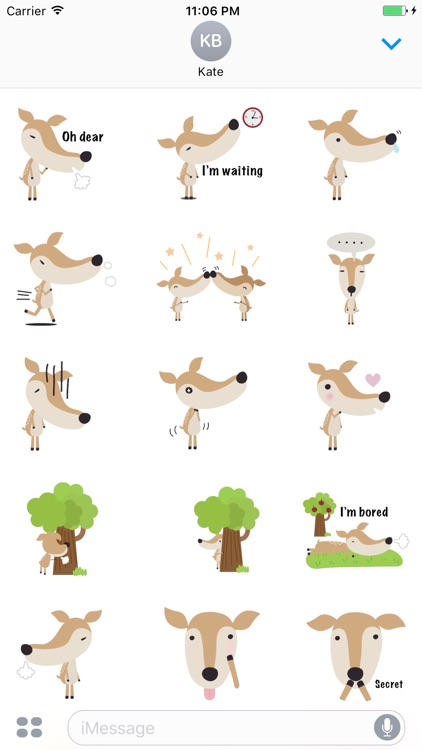 Funny Deer Daily Life English Sticker