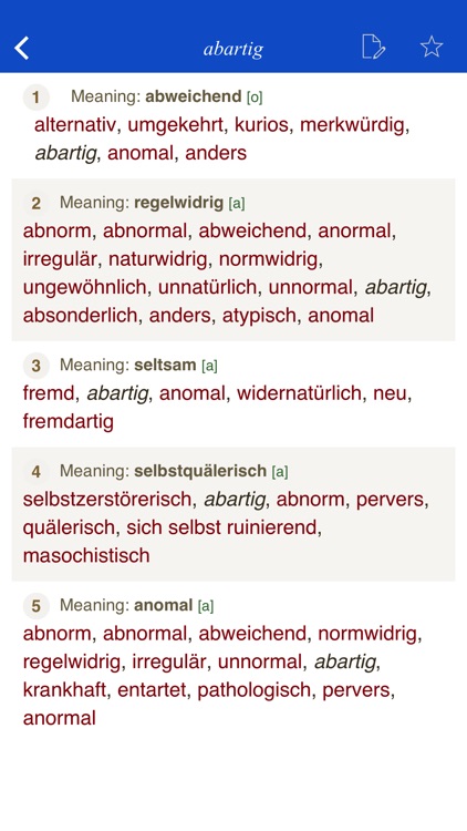 German Synonym Dictionary