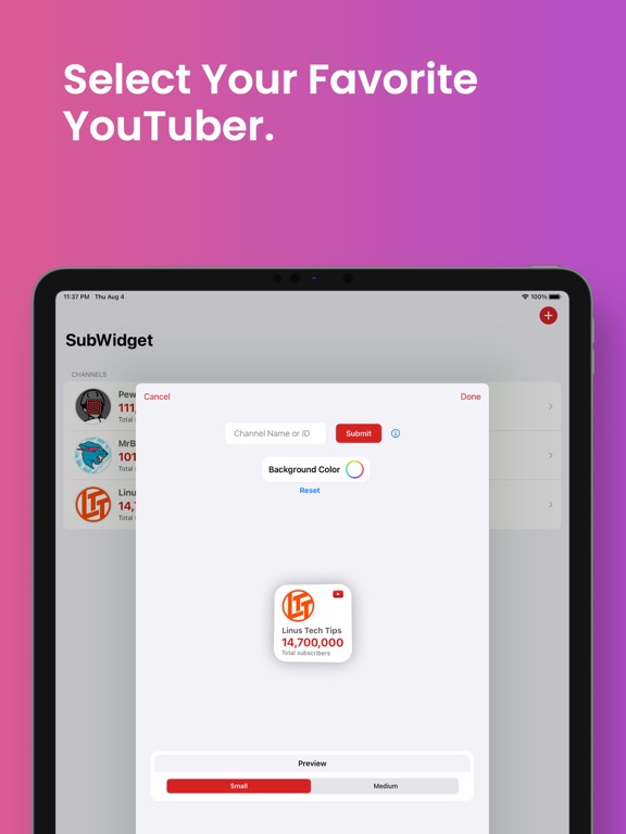 Screenshot #5 pour SubWidget - Widget for YouTube