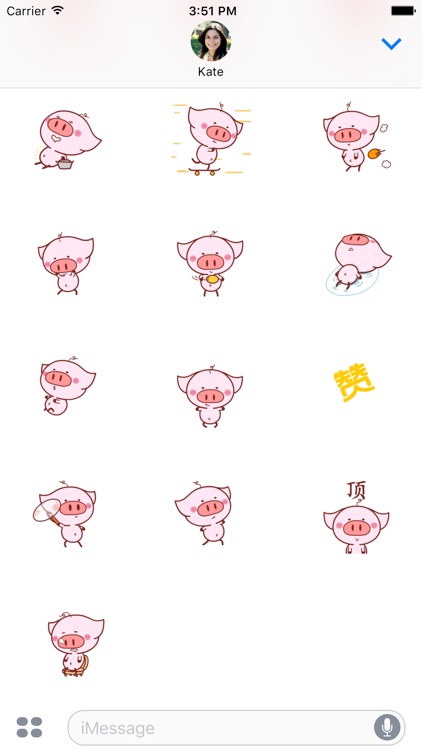 Pretty Pig Animated Stickers