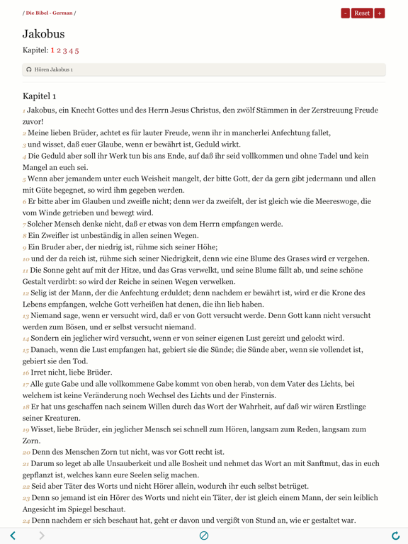 German Holy Bible Audio and Text - Luther Version iPad screenshot 5 - Reference app