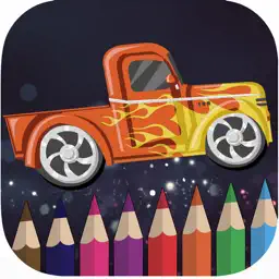 Speed racing car coloring book for kids games app icon