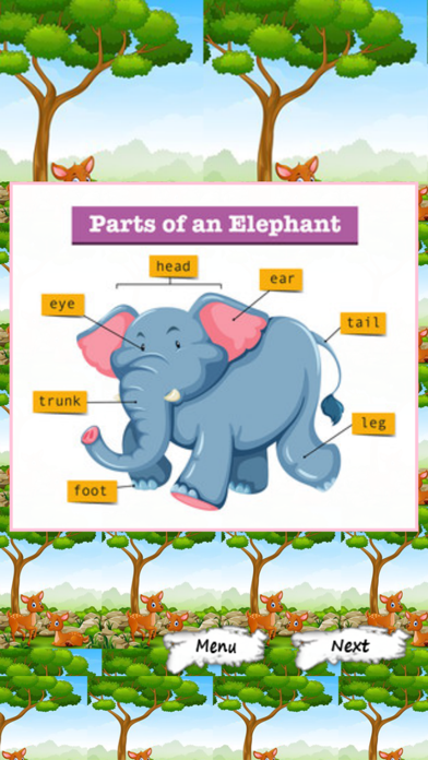 Pictures Of Animals And Their Body Parts Flashcard iPhone screenshot