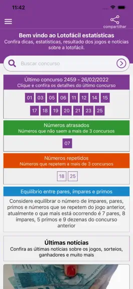 Game screenshot Lotofácil estatísticas mod apk