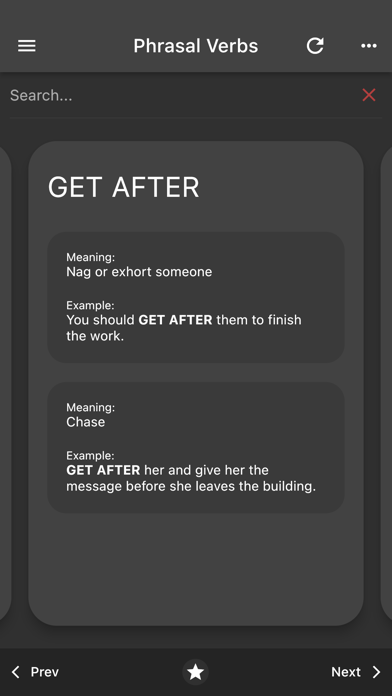 English: Phrasal Verbs Screenshot