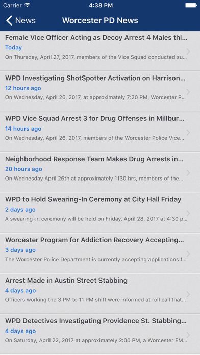 Screenshot #3 pour Worcester PD Mobile