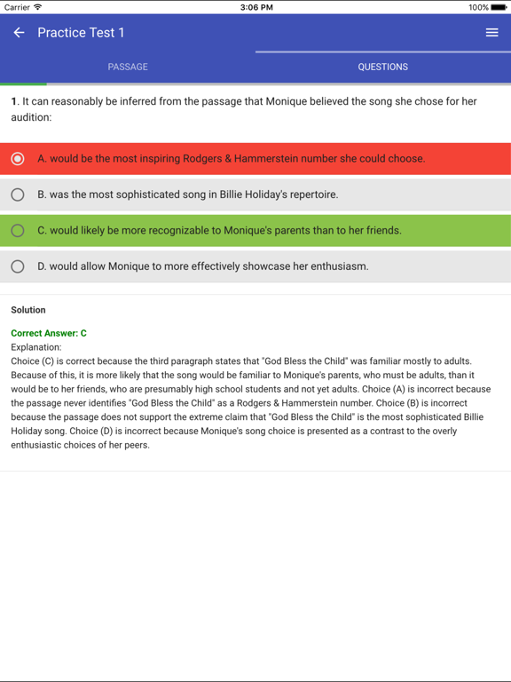 Screenshot #5 pour ACT Reading Preparation Mock Tests