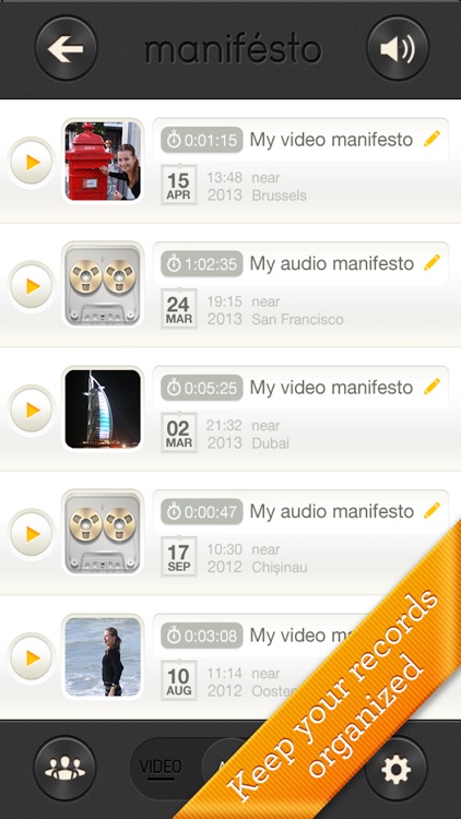 Manifesto - fast instant video & voice recorder