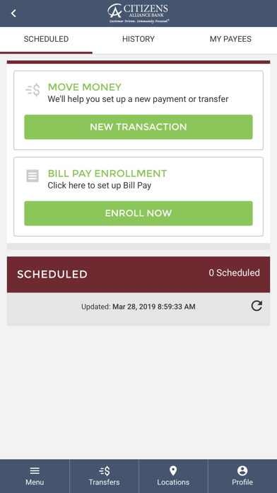 Citizens Alliance Bank Screenshot