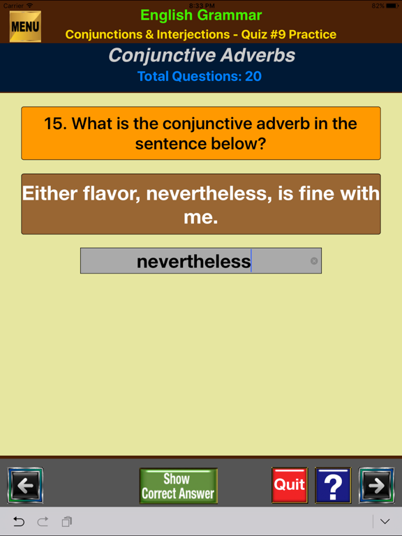 Screenshot #4 pour easyLearn Conjunctions & Interjections