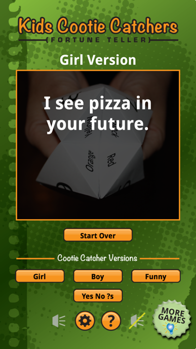 Cootie Catcher Game Screenshot