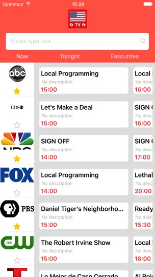 Capture d'écran de US American TV Listings (USA) sur iPhone 1