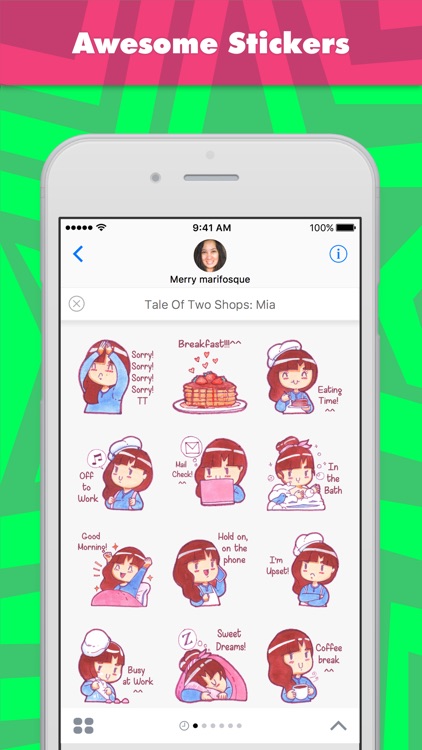 Tale Of Two Shops: Mia stickers for iMessage