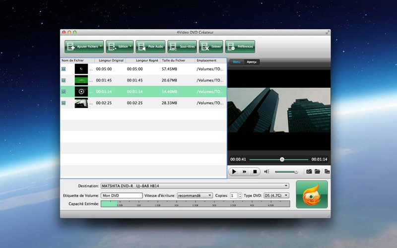 Screenshot #1 pour 4Video DVD Créateur