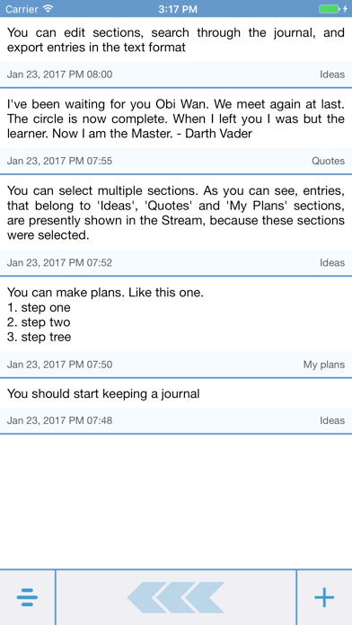 Stream Journal screenshot