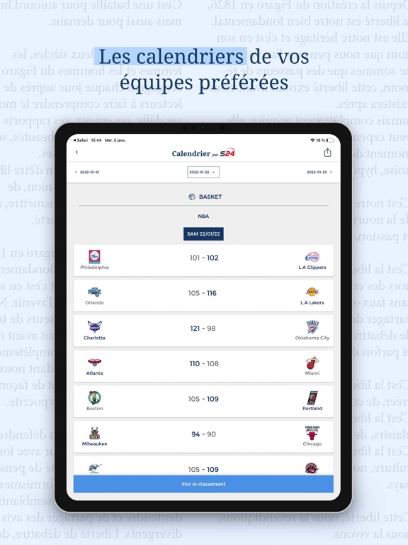 Le Figaro Sport: info résultat iPad screenshot 6 - Sports app