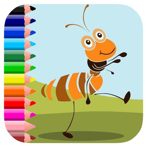 Ant And Friends Coloring Book For Kids Preschool Icon