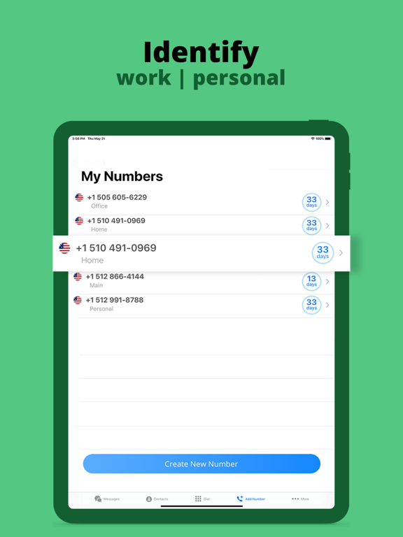 Second Phone Number :Wifi Line iPad screenshot 5 - Business app