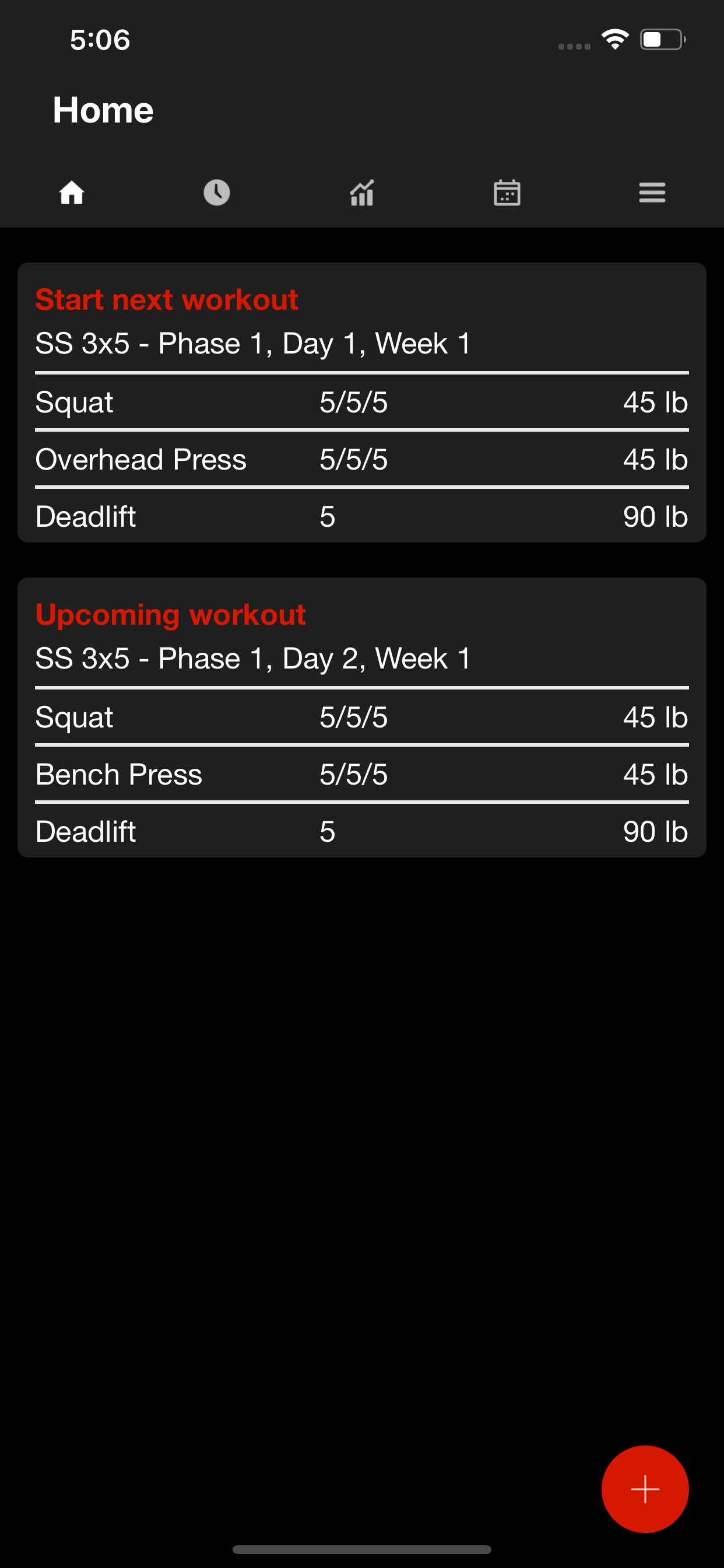 Startling Strength 3x5 Gym Log