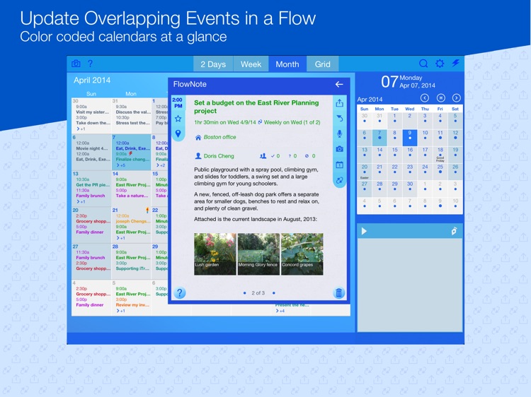 iTrackFast: Calendar, FlowNote, Share & Slideshows