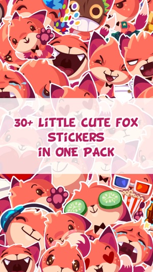 Little Cute Fox Stickers Pack for iMessa