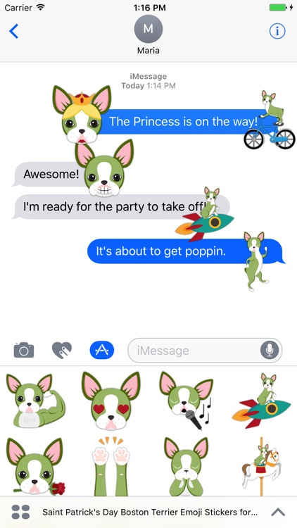 Saint Patrick's Day Boston Terrier Emoji Stickers