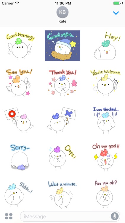 Avery The Cute Little White Chick Stickers