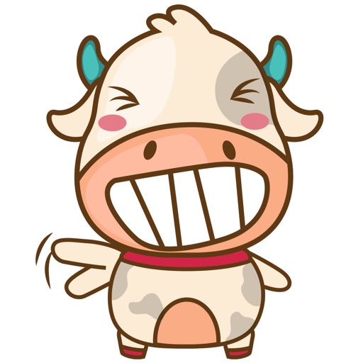 Moobee the chubby fat cow for iMessage Sticker icon