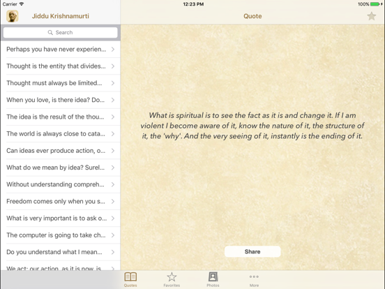 Screenshot #4 pour Krishnamurti Wisdom Quotes