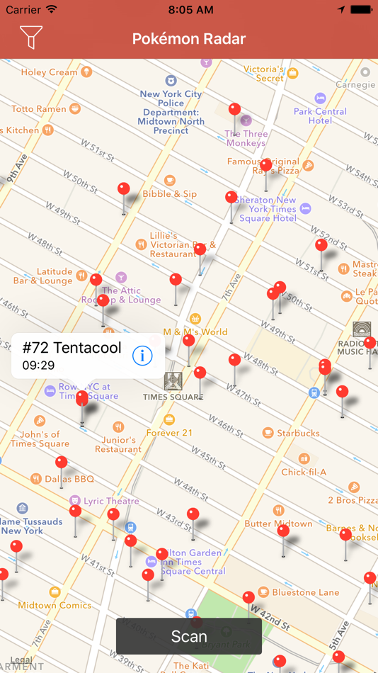 #1. Poke Map Locator & Radar (iOS) 由: Andrei Zubarev