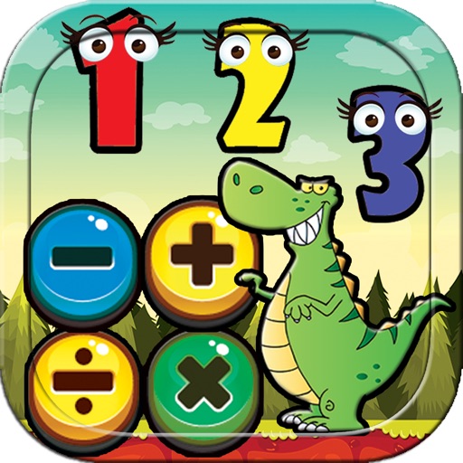 math games age 3 5 6 dinosaur for kids all free icon