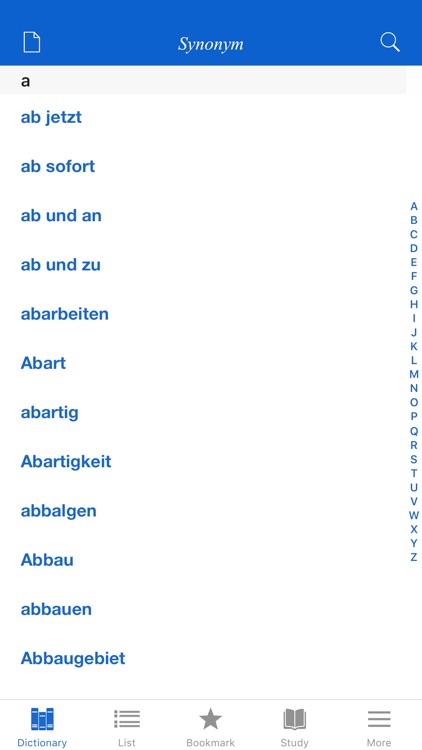 German Synonym Dictionary