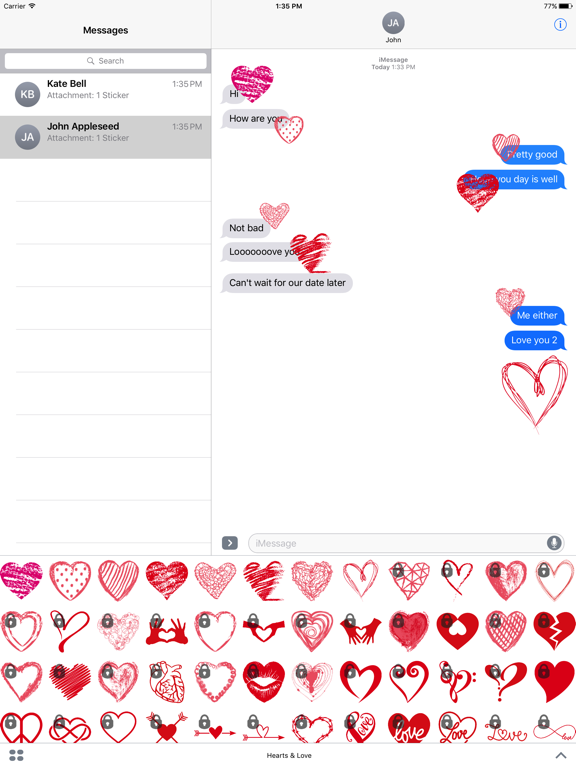 Screenshot #4 pour Hearts, Love & Valentine's Stickers