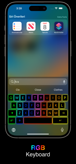Skjermbilde av RGB-tastatur