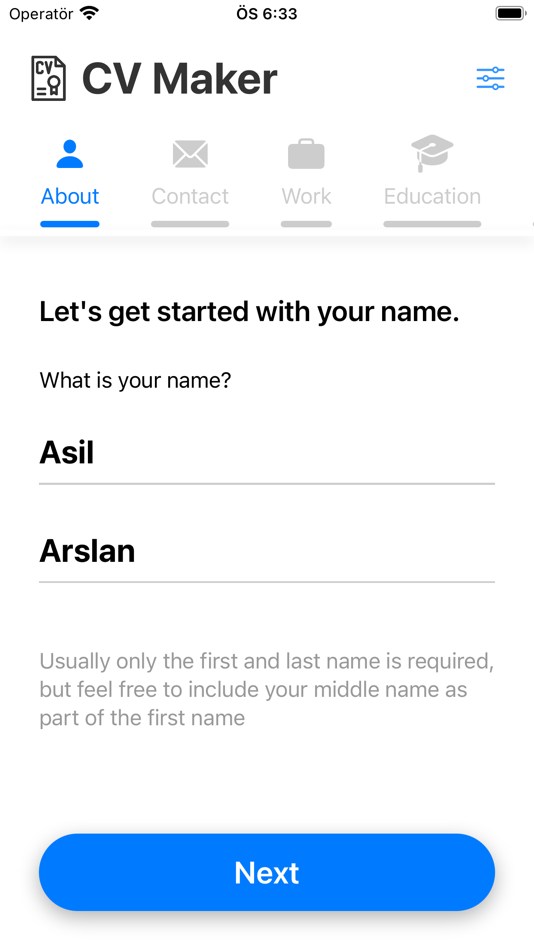 #1. CV Maker Builder (iOS) 由: Asil Arslan
