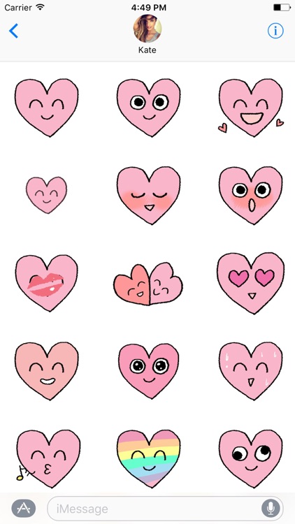 Lovely Heart Smiley ANIMATED Stickers For V Day
