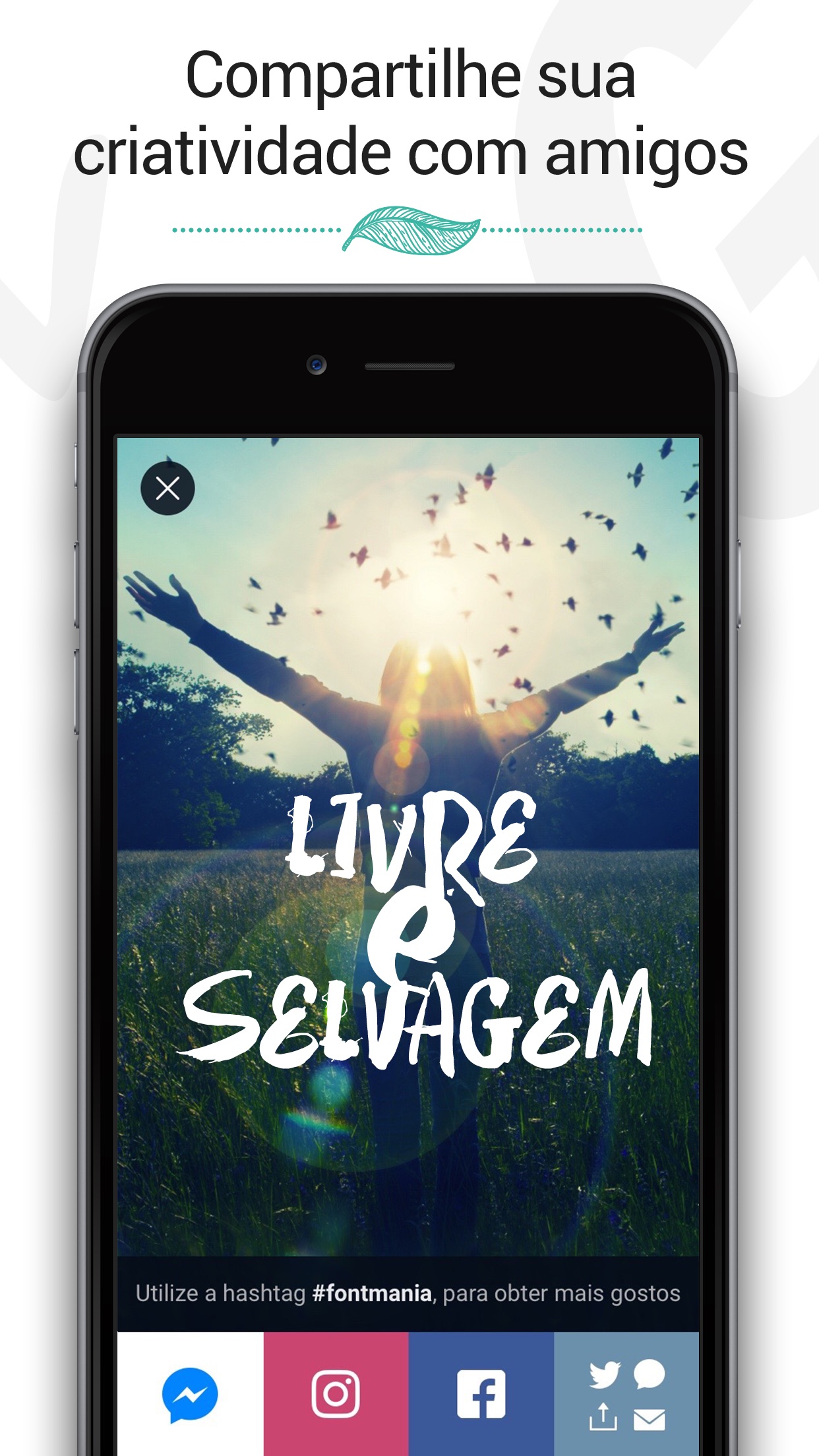 Screenshot do app Fontmania - Escreva em Fotos